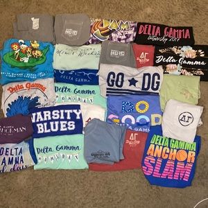 24 Delta Gamma shirts (1 tank top, 1 long sleeve, 22 T-shirt’s) Univ of Oklahoma